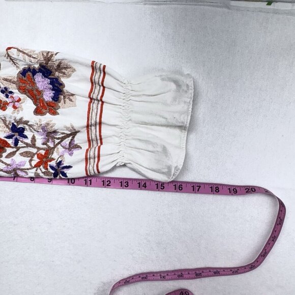 FREE PEOPLE Women Fleur De Jour Off Shoulder Mini Dress Sz XS White Boho 18-6 - Picture 10 of 11
